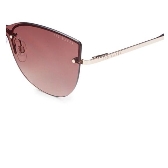 NWT Ted Baker TWS189 London Women’s Shield Sunglasses 139mm, Rose/Gold/Tort - Picture 4 of 7